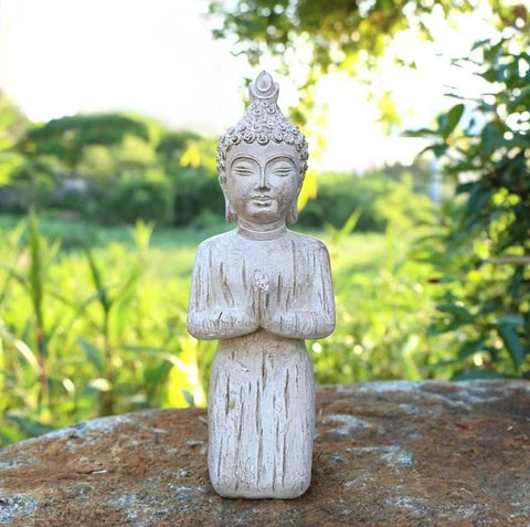 Statue Buddha Gebet aus Kunstharz 21 cm