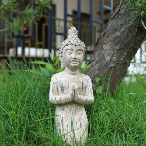 Statue Buddha Gebet aus Kunstharz 21 cm