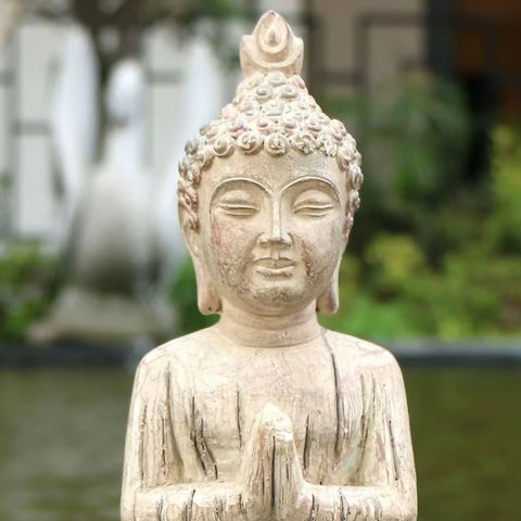 Statue Buddha Gebet aus Kunstharz 21 cm