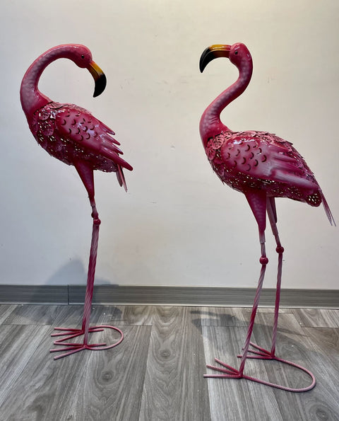 Flamingo-Statuen für den Außenbereich / Garten - (Satz 2) - 80 cm