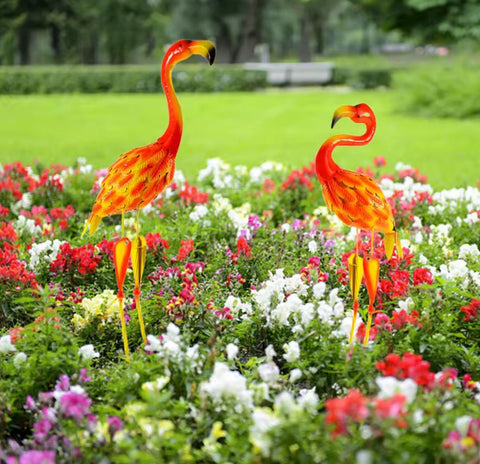 Flamingo-Statuen für den Außenbereich / Garten - (Satz 2) - 70 cm