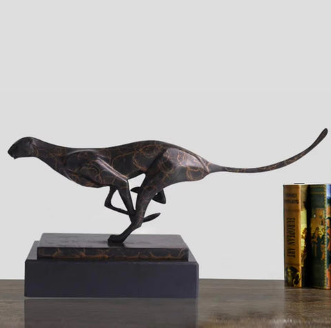 Statue Leopard Bronze 36 cm