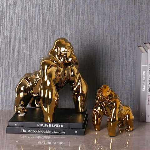 Gorilla-Statue<br> Goldenes Design